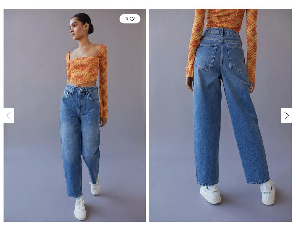 NWT BDG Urban Outfitters High Rise Baggy Petite Jeans Size 24